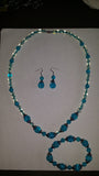 Turquoise glass bead set