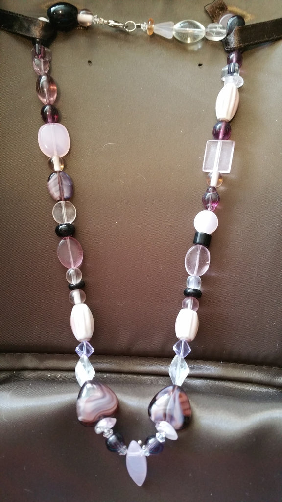 Shades of Purple and Pink Bead Necklace